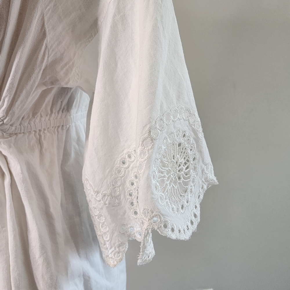 Cotton lace eyelet OTS dress - Picture 3 of 9